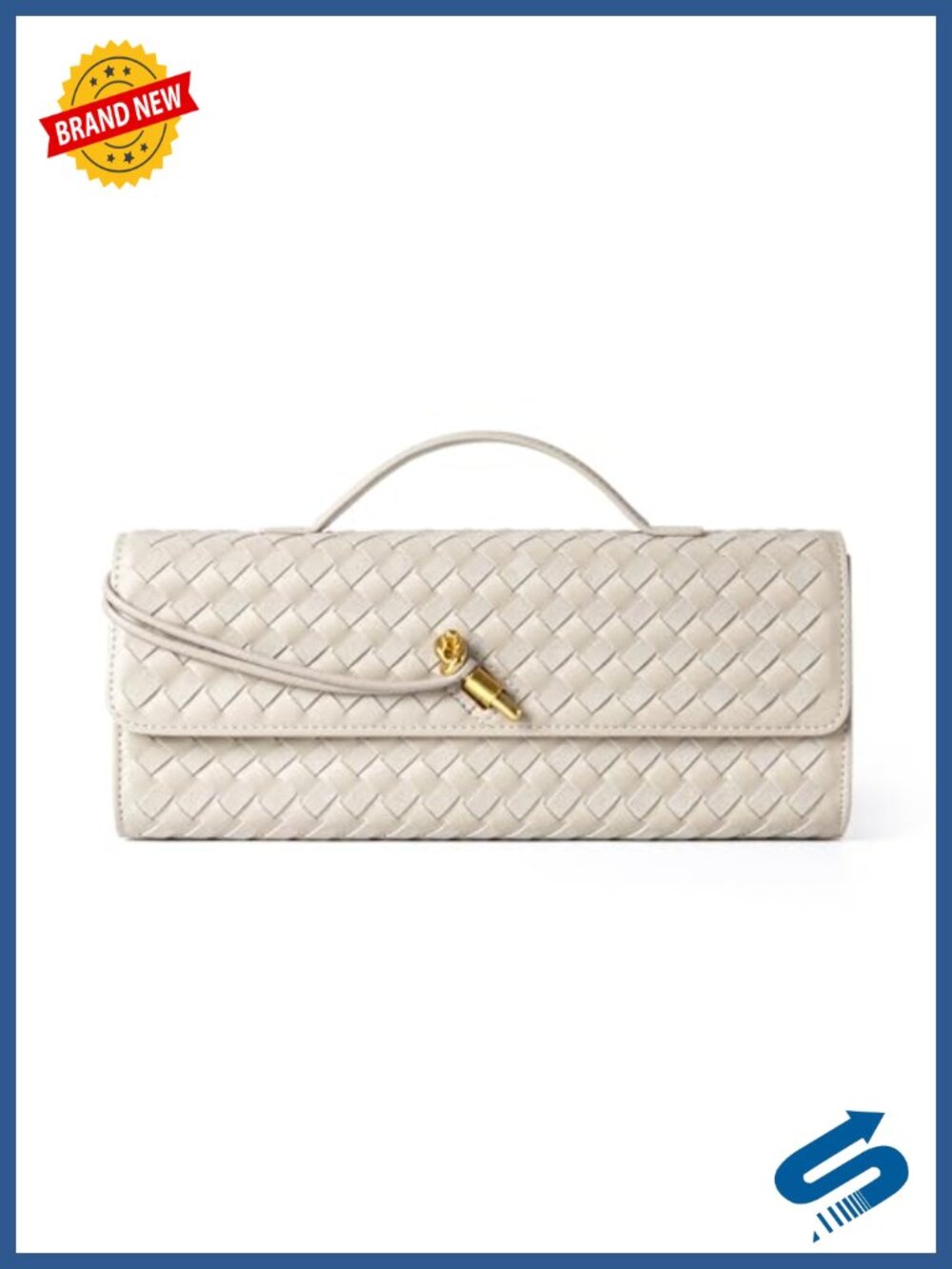 Woven Vegan Leather & Suede Evening Bag Clutch